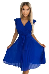 Pleated dress with neckline and ruffles Numoco #2402245
