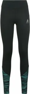 Odlo The Zeroweight Print Reflective Tights Black L Pantaloni / leggings da corsa
