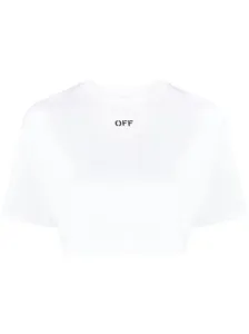 OFF-WHITE - T-shirt Crop In Cotone Con Logo #3087162