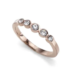 Oliver Weber Eleganto anello placcato in oro rosa con cristalli trasparenti Change 41165 57 mm