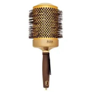 Olivia Garden Expert Blowout Shine Round Brush Wavy Bristles Gold & Brown 80 mm spazzola per capelli