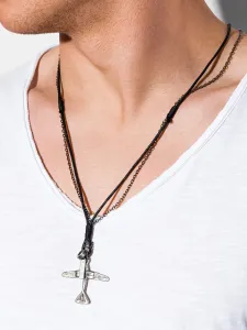 Ombre Clothing Men's necklace on the leather strap #204997