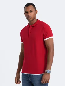 Ombre Men's cotton polo shirt - red #3051805