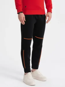 Ombre Men's sweatpants with contrast stitching - black #3040591