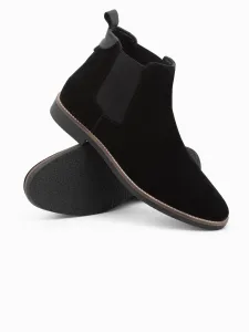 Ombre Men's leather boots - black #2934376