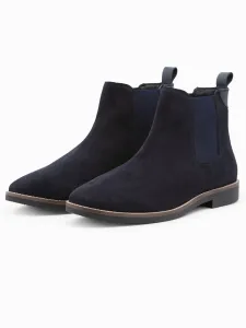 Ombre Men's leather boots - navy blue #2934485