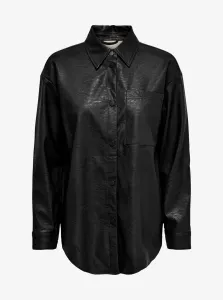 Black Women's Leatherette Shirt ONLY Mia - Ladies #791425