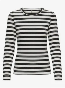 Black and white ladies striped T-shirt ONLY Villa - Women #1811785