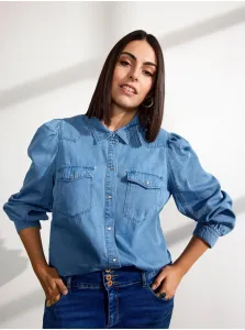 Blue Denim Shirt with Balloon Sleeves ONLY CARMAKOMA Lory - Women #91251