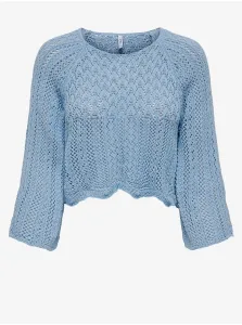 Blue Ladies Cropped Sweater ONLY Nola - Women #939485