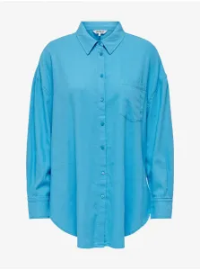 Blue Ladies Linen Shirt ONLY Corina - Ladies