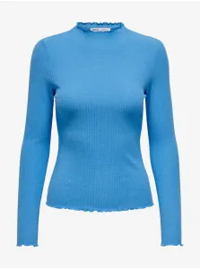 Blue women's ribbed t-shirt ONLY - Women #2911392