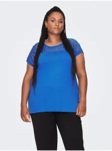 Blue Women's T-shirt with lace ONLY CARMAKOMA Flake - Women #2265908