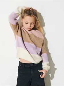 Brown-pink girly patterned sweater ONLY Sandy - Girls