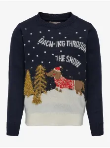 Dark blue girls' Christmas sweater ONLY Xmas - Girls #3040093