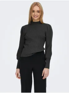 Dark gray women's ribbed sweater ONLY Katia - Women #2540845