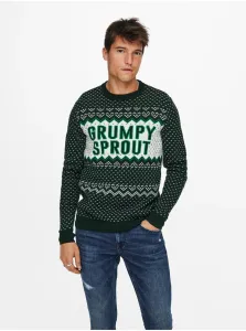 Dark green Christmas sweater ONLY & SONS X-Mas - Men #941506