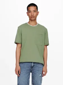 Green loose basic T-shirt ONLY & SONS Gavin - Men