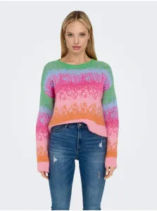 Green-pink womens patterned sweater ONLY Gita - Women #2825051