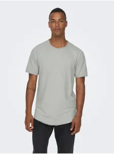Light gray men's brindle T-Shirt ONLY & SONS Benne - Men