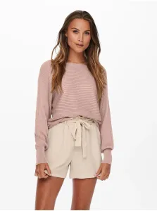 Light pink womens ribbed sweater ONLY Adaline - Women