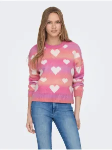 Pink Womens Patterned Sweater ONLY Aida - Women
