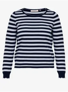 White-Blue Striped Sweater ONLY CARMAKOMA Kelci - Women #91360