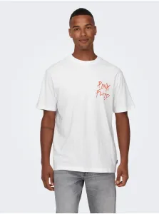 White Men's Short Sleeve T-Shirt ONLY & SONS Pink Floyd - Men #2830491
