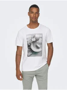 White Men's T-Shirt ONLY & SONS Todd - Men #2425932