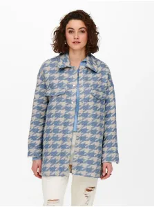 Cream-blue plaid shirt jacket ONLY Johanna - Women #1110390