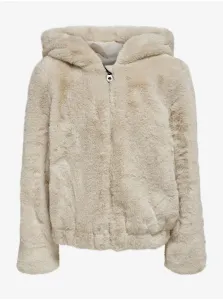 Creamy girly jacket made of artificial fur ONLY New Malou - Girls