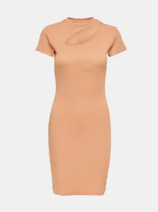 Apricot Dress with Neckline ONLY Nessa - Women