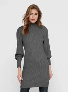 Dark gray ribbed sweater dress ONLY Katia - Women