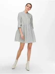 White-grey Ladies Striped Shirt Dress ONLY Ditte - Women