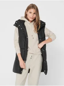 Black Quilted Vest with Detachable Hood ONLY Demy - Women #1290595