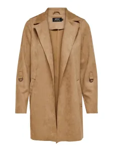 Light brown lady's coat in suede finish ONLY Joline - Women