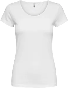 ONLY T-shirt da donna ONLLIVE LOVE LIFE Tight Fit 15205059 White XS