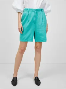 Turquoise linen shorts ONLY Caro - Women #1083092