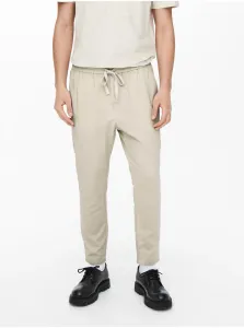 Beige sweatpants with linen ONLY & SONS Linus - Men #941577