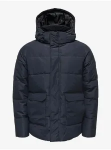 Men's Quilted Winter Jacket ONLY & SONS Carl Dark Blue - Men #2825214