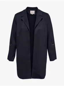 Dark blue lightweight coat for women in suede finish ONLY CARMAKOMA Joline - Ladies #1095154