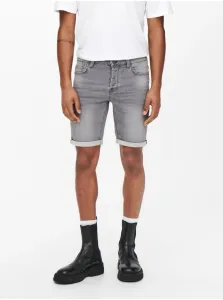 Light Grey Denim Shorts ONLY & SONS Ply - Men #146437
