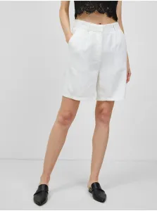 White Women's Shorts with Linen ONLY Caro - Women