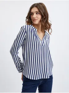 Orsay Dark Blue Ladies Striped Blouse - Ladies #2217657