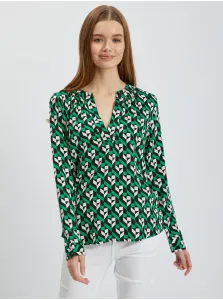 Orsay White-Green Ladies Patterned Blouse - Ladies #2217633