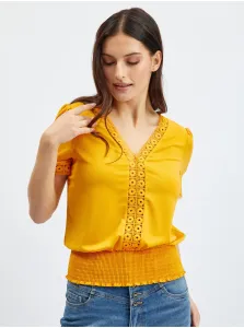 Orsay Women's Mustard T-Shirt with Decorative Details - Women