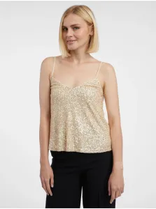 Orsay Women's Tank Top with Sequins in Gold - Women's