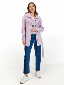 Light Purple Shirt Winter Jacket with Fringe ORSAY - Women #1443653