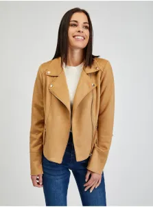Orsay Light brown women's crooked jacket in suede finish Tina - Women