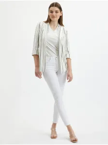 Orsay White Ladies Striped Linen Jacket - Women #2298735